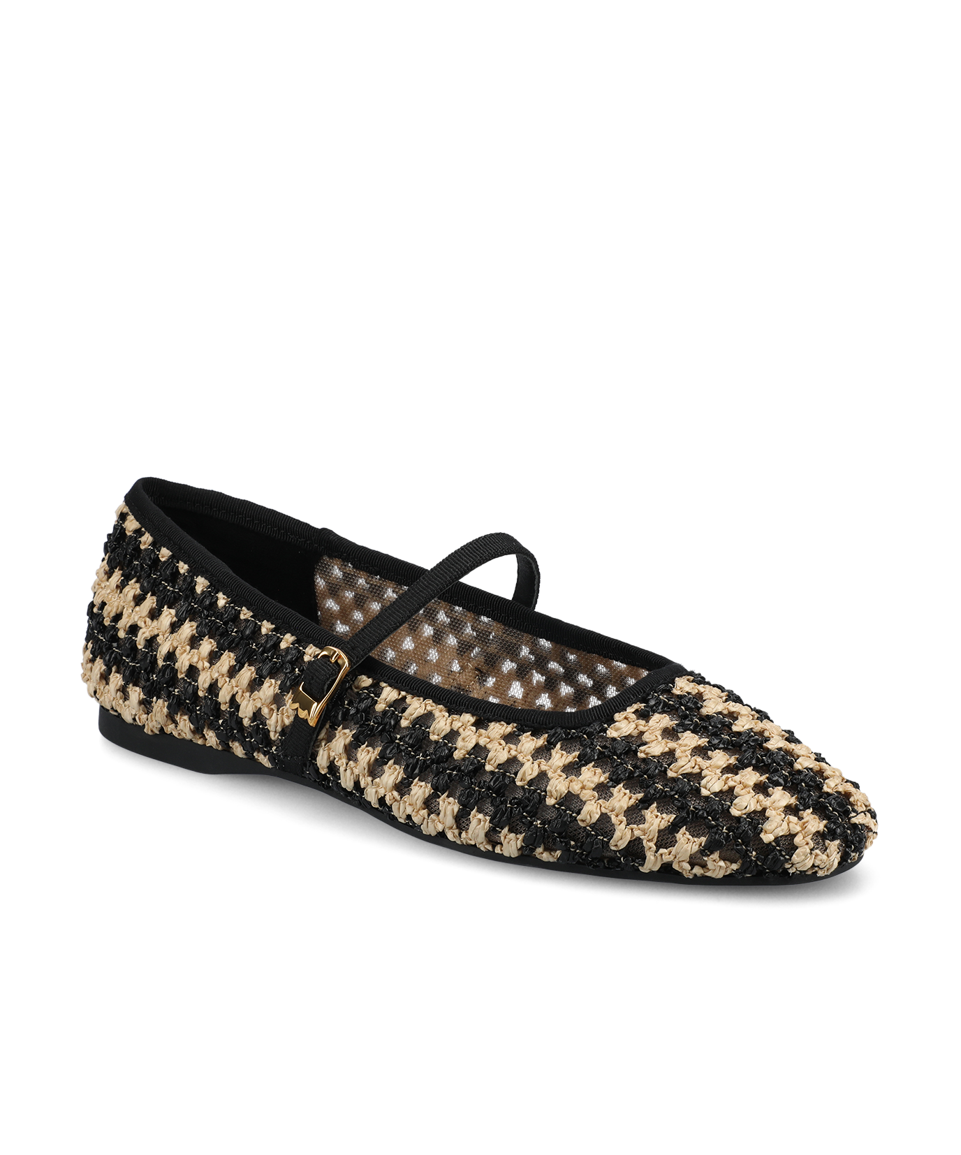 The Hummingbird Mary Jane - Black/Natural Openweave